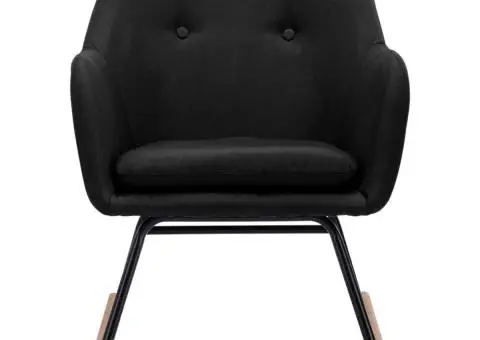 Scaun balansoar, negru, material textil - 3/5