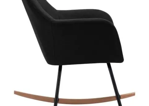 Scaun balansoar, negru, material textil - 4/5