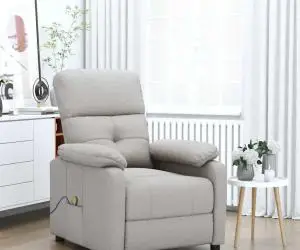 vidaXL Scaun de masaj, taupe, țesătură