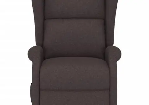 Fotoliu de masaj cu ridicare, maro închis, material textil - 4/5