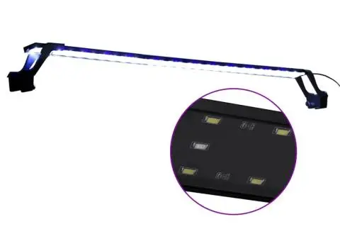 Lampă LED pentru acvariu, cu cleme, albastru/alb, 90-105 cm - 2/5