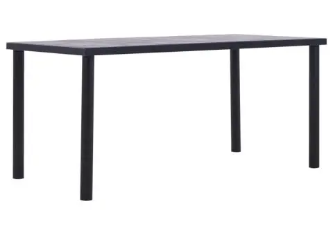 Masă de bucătărie, negru & gri beton, 160 x 80 x 75 cm, MDF - 1/5