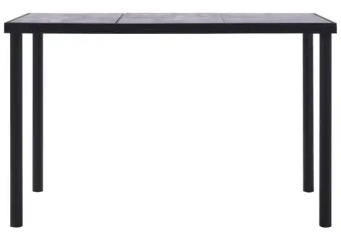 Masă de bucătărie, negru & gri beton, 160 x 80 x 75 cm, MDF - 2/5