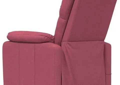 Fotoliu de masaj, roșu vin, material textil - 5/5