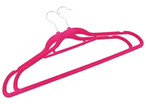 Set de umerașe anti-alunecare, 100 buc., roz, catifea - 4/5