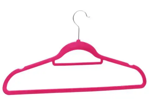 Set de umerașe anti-alunecare, 100 buc., roz, catifea - 5/5