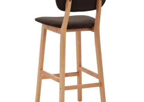 Scaune de bar, 2 buc., maro, material textil - 5/5