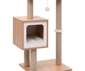 vidaXL Ansamblu pentru pisici, covoraș din funie de sisal, 82 cm