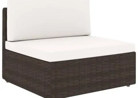 Set mobilier de grădină, 7 piese, maro, poliratan - 2/4