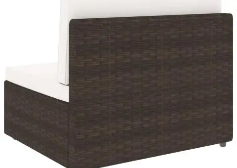 Set mobilier de grădină, 7 piese, maro, poliratan - 4/4