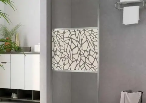 Paravan de duș walk-in, 80 x 195 cm, sticlă ESG, model piatră - 1/5