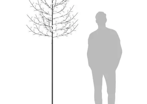 Pom Crăciun, 220 LED-uri alb rece, flori de cireș, 220 cm - 3/5