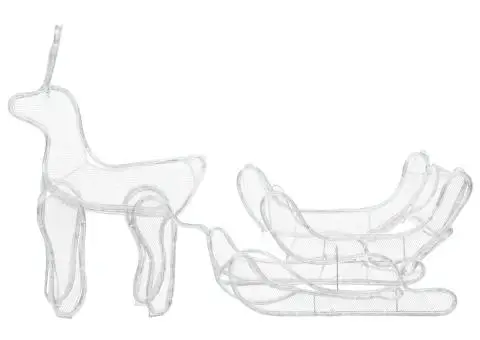 Instalație lumini Crăciun, ren și sanie cu plasă, 432 LED-uri - 4/5