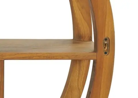 Raft de perete Yin Yang, 80 x 17,5 x 80 cm, lemn masiv de tec - 5/5