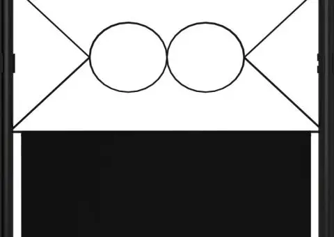 Paravan de cameră cu 5 panouri, negru, 200 x 180 cm - 5/5