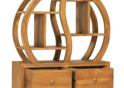 Dulap cu raft Yin Yang, 68 x 26 x 83 cm, lemn masiv de tec - 3/5