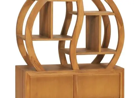 Dulap cu raft Yin Yang, 68 x 26 x 83 cm, lemn masiv de tec - 5/5