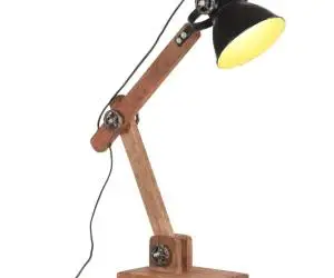 vidaXL Lampă de birou industrială, negru, 58x18x90 cm, E27, rotund