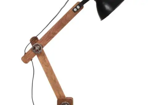 Lampă de birou industrială, negru, 58x18x90 cm, E27, rotund - 4/5