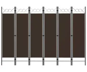 vidaXL Paravan de cameră cu 6 panouri, maro, 240 x 180 cm