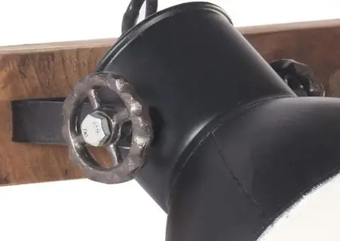 Lampă de perete industrială, negru, 90 x 25 cm, E27 - 4/5