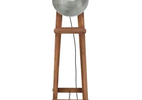 Lămpi de podea, 3 buc., argintiu, lemn masiv de mango, E27 - 4/5