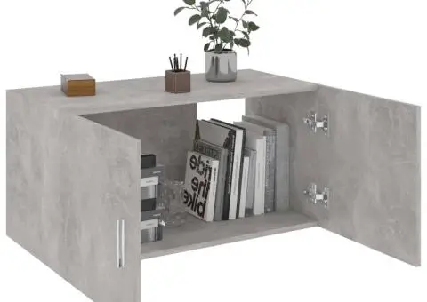 Dulap montat pe perete, gri beton, 80x39x40 cm, lemn prelucrat - 5/5