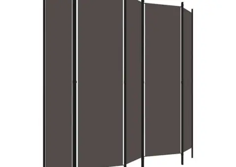 Paravan de cameră cu 5 panouri, antracit, 250 x 180 cm - 3/5