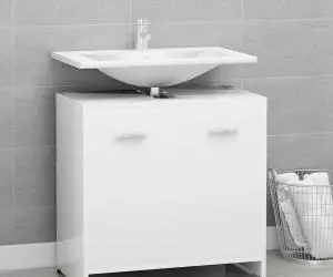 vidaXL Dulap de baie, alb, 60x33x61 cm, lemn prelucrat