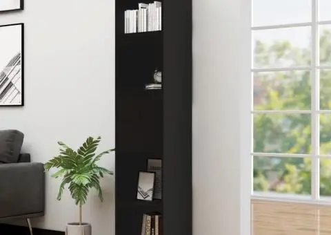 Bibliotecă, negru, 36x30x171 cm, lemn prelucrat - 1/5