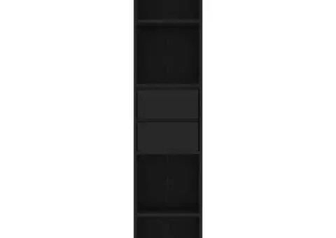 Bibliotecă, negru, 36x30x171 cm, lemn prelucrat - 4/5