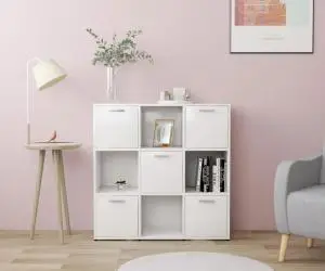 vidaXL Bibliotecă, alb, 90x30x90 cm, lemn prelucrat