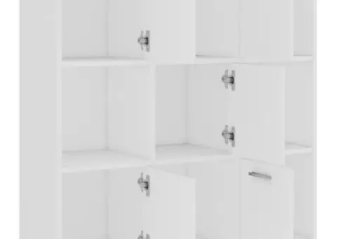 Bibliotecă, alb, 90x30x90 cm, lemn prelucrat - 5/5