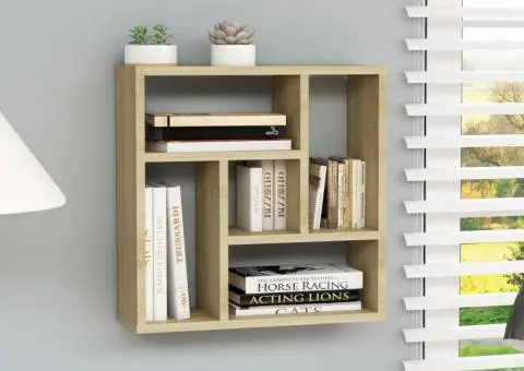 Raft de perete, stejar Sonoma, 45,1x16x45,1 cm, lemn prelucrat - 1/5