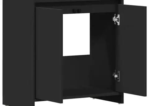 Dulap de baie, negru, 60x33x61 cm, lemn prelucrat - 5/5