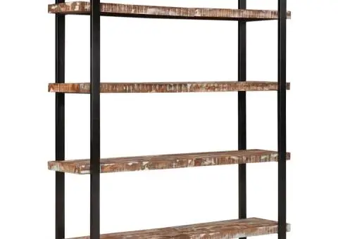 Bibliotecă cu 4 rafturi, 160 x 40 x 180 cm, lemn masiv reciclat - 1/5