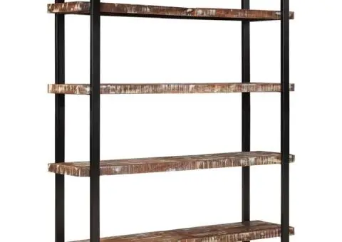 Bibliotecă cu 4 rafturi, 160 x 40 x 180 cm, lemn masiv reciclat - 3/5