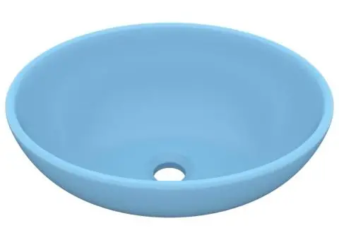 Chiuvetă de lux, albastru mat, 40x33 cm, ceramică, formă ovală - 2/5