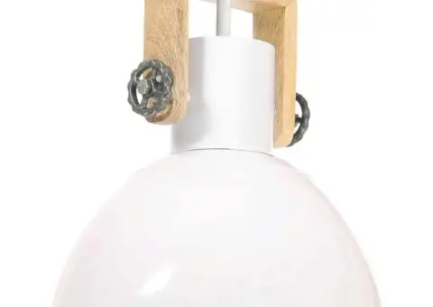 Lampă suspendată industrială, 25 W, alb, 30 cm, E27, rotund - 1/5