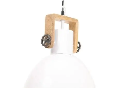 Lampă suspendată industrială, 25 W, alb, 30 cm, E27, rotund - 2/5