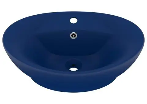 Chiuvetă lux preaplin albastru mat 58,5x39 cm ceramică oval - 2/5