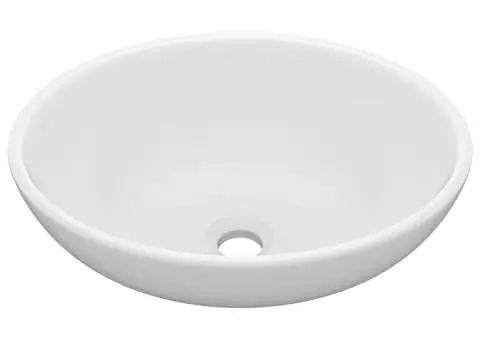 Chiuvetă de lux, alb mat, 40 x 33 cm, ceramică, formă ovală - 2/5