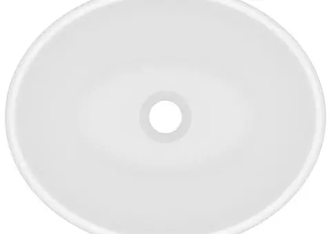 Chiuvetă de lux, alb mat, 40 x 33 cm, ceramică, formă ovală - 4/5