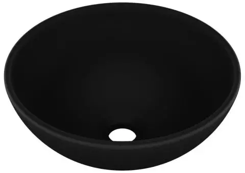 Chiuvetă baie lux, negru mat, 32,5x14 cm, ceramică, rotund - 2/5