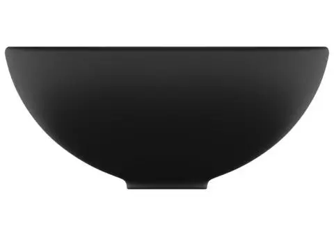 Chiuvetă baie lux, negru mat, 32,5x14 cm, ceramică, rotund - 4/5