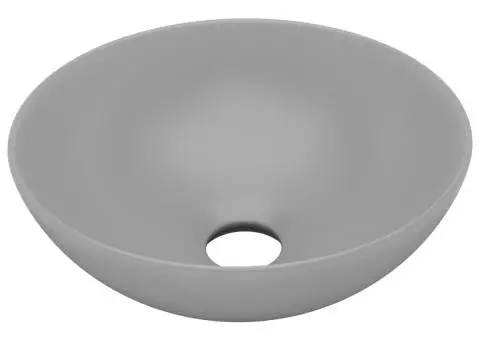 Chiuvetă de baie, gri deschis, ceramică, rotund - 2/5