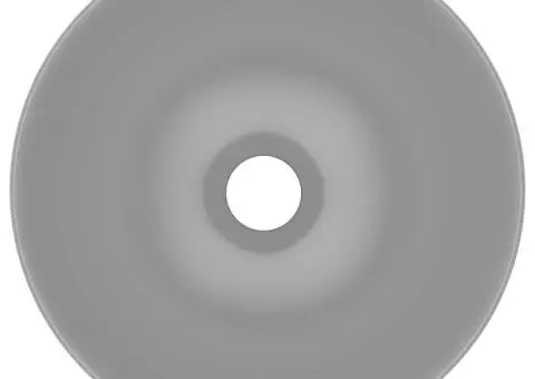 Chiuvetă de baie, gri deschis, ceramică, rotund - 4/5