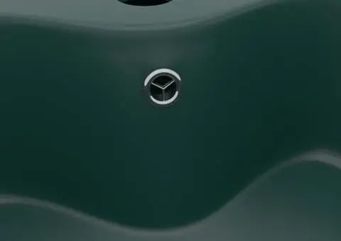 Chiuvetă de lux cu preaplin verde închis mat 36x13 cm ceramică - 5/5