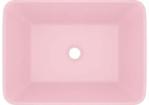 Chiuvetă de baie lux, roz mat, 41 x 30 x 12 cm, ceramică - 3/5