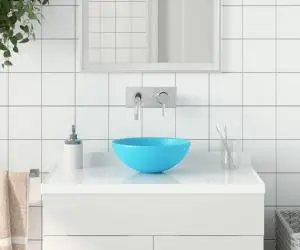 vidaXL Chiuvetă de baie, verde deschis, ceramică, rotund